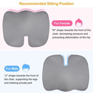 Coussin orthopédique en mousse à mémoire de forme pour le coccyx, soutien de la hanche et du coccyx, pour chaise de bureau et siège de voiture - Product Image 5