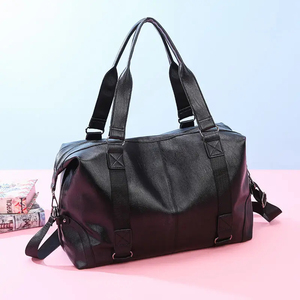 Men's Genuine Leather <b>Duffel</b> <b>Bag</b> 30-40L Zipper Closure Soft Handle Casual Style Interior Compartment Gym Travel <b>Bag</b> - Product Image 6
