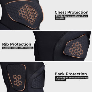 Maillot de football rembourré pour hommes adultes, protection de poitrine côtelée, sous-vêtement de compression, protection dorsale pour le rugby et le lacrosse - Product Image 5
