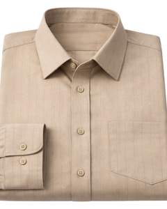 Camisa de Vestir Beige Sólida Personalizada para Hombre, Corte Entallado, Botones, Manga Larga, Ropa Formal de Oficina, Mezcla de Algodón, Fabricante OEM Personalizado - Product Image 6