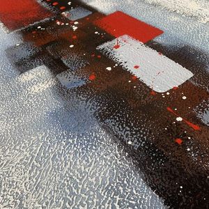 Pintura al Óleo Abstracta Moderna en 3D sobre Lienzo Texturizado, Decoración de Pared con Marco, Imagen Roja y Gris para Decoración del Hogar - Product Image 2