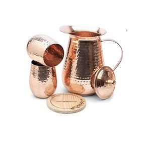 Jarra de Cobre 100% Puro con Tapa, Tamaño Grande, Jarra de Agua de Cobre Forjado a Mano, en Oferta - Product Image 4