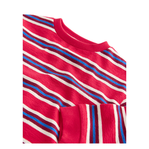 T-shirt décontracté à manches longues pour homme, col rond, tricoté, à rayures rouges, coupe classique, motif imprimé - Product Image 6
