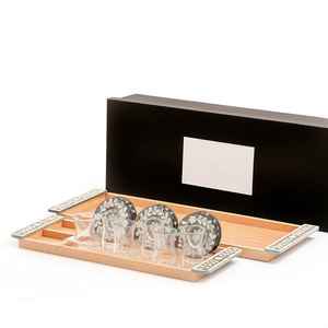 Bandeja de servir de vidrio con incrustaciones de nácar de alta demanda, con platos de té rectangulares, ecológica, apta para lavavajillas, para el hogar. - Product Image 4