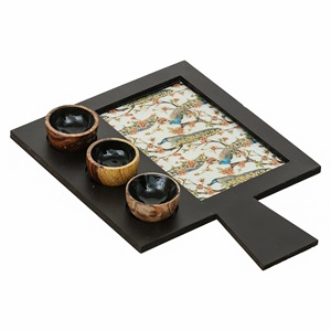 Plateau en émail avec logo personnalisé, plateau alimentaire en émail robuste, plateau en émail de style antique, plateau de service en acier émaillé - Product Image 1