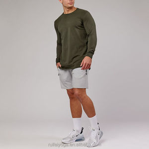 Camiseta Deportiva de Manga Larga para Hombre, OEM de Alta Calidad, con Aberturas Laterales, en Poliéster y Spandex, Secado Rápido, para Running, Fitness y Gimnasio - Product Image 3