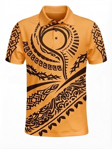 Polo de Hombre con Diseño Tribal, Colores Sólidos, Transpirable y de Secado Rápido, Ropa Casual, Logotipo Personalizado, Tejido de Punto - Product Image 2