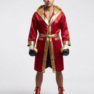 Robe de boxe personnalisée pour hommes, en satin léger, manches longues, coupe confortable, couleur personnalisée, design moderne, haute respirabilité - Product Image 3