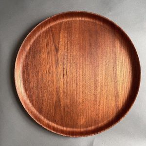 Plato de madera maciza duradero y ecológico para servir frutas, aperitivos, cenas y vajilla de restaurante. - Product Image 2