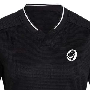 Maillot de rugby noir en tricot pour femme, manches courtes, uniforme d'équipe, tenue de sport, vêtements d'entraînement, vêtements de jeu en plein air - Product Image 3