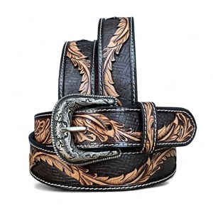 Cinturón de Cuero Premium Estilo Vaquero Occidental, Tallado a Mano, Longitud Personalizada, Unisex, Venta al Por Mayor - Product Image 2