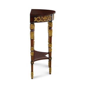 Console de luxe classique en bois massif avec détails sculptés à la main, finition acajou antique pour salon, entrée d'hôtel, intérieur - Product Image 3