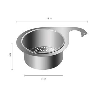 Colador Redondo de Acero Inoxidable para Fregadero con Orificio de Drenaje, Colador para Fregadero de Cocina para Lavar Alimentos, Fácil Instalación - Product Image 2