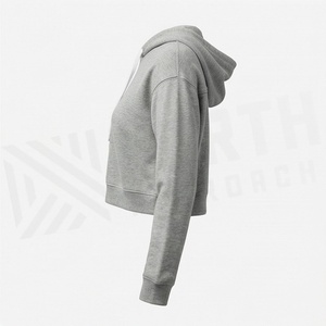 Hauts à capuche courts pour femmes, tie-dye, 100 % coton respirant, impression personnalisée en relief, vêtements de sport et d'entraînement - Product Image 3