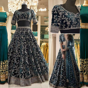 เครื่องแต่งกายแบบดั้งเดิมของผู้หญิง lehenga choli ปักด้วยมือแบบแฟนซี - Product Image 1