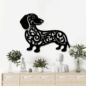 Decorazione Moderna per Esterni, Appendiabiti da Parete in Metallo a Forma di Bassotto Nero, Ganci in Ferro per Soggiorno, Camera da Letto, Giardino, Patio - Product Image 3