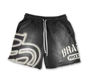 2025 High Quality Men's Casual <b>T</b>-Shirt Set with Breathable Acid Washed Cotton Shorts Customized Logo OEM Summer Set - Product Image 3