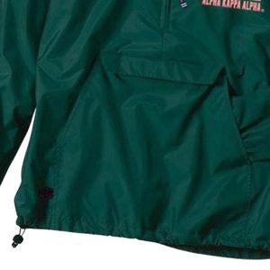 Dark Green Women's Hooded Windbreaker Pullover with <b>Pink</b> Letter Print Lightweight Long Sleeve Casual Outdoor <b>Jacket</b> Comfortable - Product Image 2