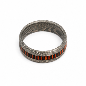 Anillo de Acero de Damasco Hecho a Mano Personalizado Jexmoo con Caja de Anillo e Impresión Digital - Regalo Perfecto para el Día del Padre para Papá, Esposo, Novio - Product Image 2
