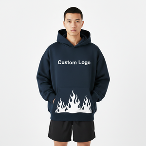 Sudaderas casuales de algodón grueso para hombre, con estampado personalizado, sudaderas extragrandes con bordado de chenilla, sudadera unisex con efecto desgastado. - Product Image 5