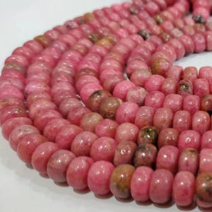 Perles de rhodonite naturelle, forme ronde, lisses, 8 mm, vendues par brin de 8 pouces de long - Product Image 5