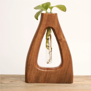 Vase à fleurs élégant en bois massif fait main, style moderne et rustique, personnalisable, en promotion - Product Image 6