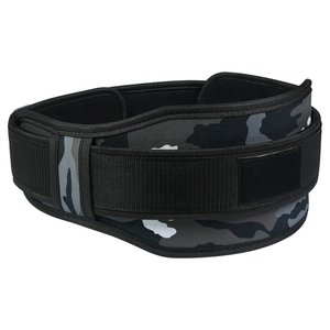 Grey Gym Weight Lifting Belt Breathable Neoprene Padded Double Belt with 5.5 Inch <b>Back</b> <b>Support</b> for Neoprene Weightlifting Belt - Product Image 1
