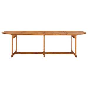 Table de salle à manger rectangulaire rustique en bois d'acacia massif, grande et durable, tables d'extérieur - Product Image 2