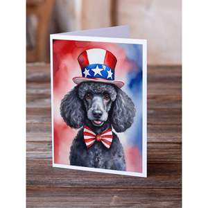 แปลก A7ขนาด5x7พุดเดิ้ลสีดำรักชาติอเมริกันโน้ตการ์ดเปล่าแพ็ค8ซองพร้อมคอลเลกชันบัตรอวยพร - Product Image 2