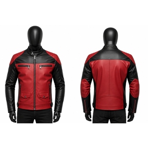 เสื้อแจ็คเก็ตหนังผู้ชายสไตล์สตรีทแวร์ลำลอง แบบ Biker ซิปยาวเต็มตัว มีกระเป๋าหน้าอก เย็บอย่างทนทาน ขายส่ง รับออกแบบตามสั่ง - Product Image 3