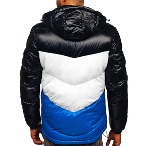 Wholesale Custom Men's Winter Puffer Jacket <b>Top</b> Selling High Street Style Logo Design Hooded Zipper Closure Solid 100% Nylon - Product Image 2