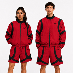 Ensemble de survêtement unisexe en nylon, veste et short, vêtements de sport, coupe-vent, deux pièces - Product Image 4