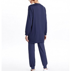 Conjunto Deportivo Modesto de Dos Piezas para Mujer, Sudadera de Manga Larga y Pantalones, Corte Regular, Ecológico, Transpirable, Elástico en Cuatro Direcciones - Product Image 2