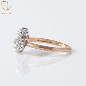 Oval Cut Moissanite <b>Diamond</b> Vintage Style Engagement <b>Ring</b>, Cluster Wedding <b>Ring</b> 14K Gold Unique <b>Diamond</b> <b>Ring</b> for Women - Product Image 6