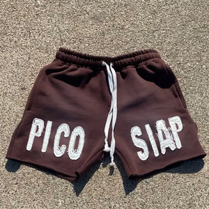 2 Pcs Sweatsuit Track Autumn Distressing Embroidery Zip Hoodie Shorts <b>Sets</b> Men's Printed <b>Knitted</b> Hooded Sweatshirt <b>Set</b> Casual - Product Image 3