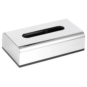 Boîte à mouchoirs rectangulaire en métal argenté, idéale pour la salle de bain, le comptoir, la maison et la décoration de table au bureau. - Product Image 1