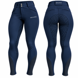 <b>Navy</b> Custom <b>Women</b> Horse Riding Breeches <b>Leggings</b> Full Seat Silicone Grip High Waist Equestrian Riding Pants Stretchy - Product Image 1