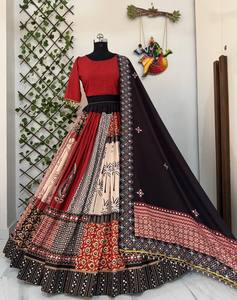Lehenga Choli Bordado para Mujer, Estilo Indio Pakistaní, para Fiestas, Corte Regular, Secado Rápido, Traje Festivo - Product Image 5
