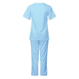 Ensemble de Blouse et Pantalon Médical pour Femme, Col en V, Manches Courtes, Uniforme d'Infirmière Doux et Respirant, Tenue Chirurgicale d'Hôpital, Vêtements pour Clinique Dentaire - Product Image 3