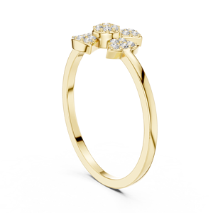 Anillos minimalistas de oro macizo de 14k con diamantes de corte redondo para mujer, para regalo, compromiso, aniversario, boda - Product Image 4