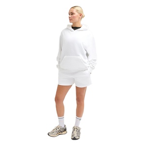 Conjunto Premium Casual de Sudadera con Capucha y Pantalones Cortos para Mujer, Felpa de Algodón, Sudadera Holgada, Marca Privada OEM, Sudadera con Capucha y Pantalones Cortos para Mujer - Product Image 2