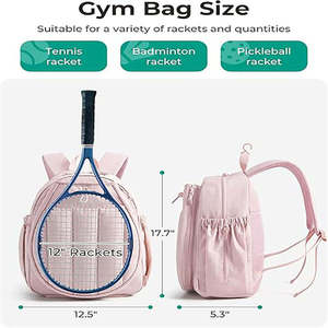 Bolsa de Raquetas Acolchada de Nailon Impermeable de Primera Calidad, con Múltiples Bolsillos, para Tenis y Pickleball, Capacidad de 50-70L, Cierre Personalizable - Product Image 2