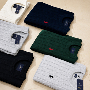 Pulls d'hiver tricotés à manches longues pour hommes, de marque mondiale personnalisée, fabriqués au Bangladesh, couleur unie, lot en stock - Product Image 1