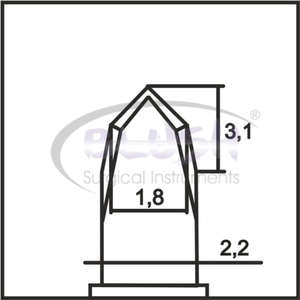 Lame de couteau diamanté trapézoïdal angulaire 1,82,2 mm pour chirurgie ophtalmique de la cataracte, en acier inoxydable, certifiée CE, ensemble d'instruments - Product Image 2