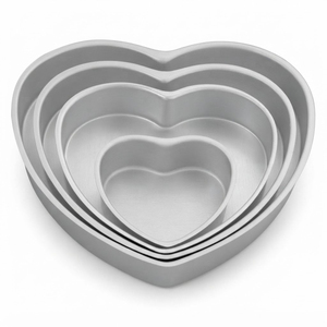 Ensemble de moules à gâteau en aluminium de qualité supérieure en forme de cœur, profonds, pour gâteaux d'anniversaire à étages, prix d'usine, vente en gros - Product Image 1