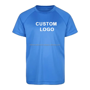Custom Logo Men's Blue Raglan Sleeve T-<b>Shirt</b> <b>100</b>% <b>Polyester</b> Quick Dry Regular Fit Casual Jersey Knitted O-Neck - Product Image 1