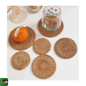 Rattan Plate Set Handmade Natural Rattan Coasters for Table Decoration Dining <b>Wedding</b> Events Rustic Style Made Vietnam 99 GOLD - Product Image 1