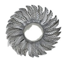 Espejo de pared moderno contemporáneo, aluminio crudo con acabado de latón antiguo, decoración elegante para bodas - Product Image 2