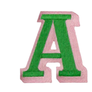 Juego de 4 parches de letras individuales AKA, color rosa y verde, bordados, termoadhesivos y para coser, letras de chenilla para chaquetas y sudaderas - Product Image 6