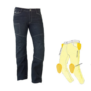 Men's Motorcycle Jeans Thigh <b>Knee</b> Protectors for Lining Breathable Denim Pants Abrasion Resistant <b>High</b>-quality for Riding - Product Image 1